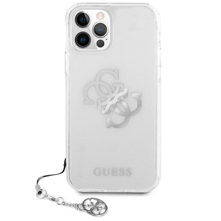 Guess 4G Big Logo Charm - Etui iPhone 12 / iPhone 12 Pro (srebrny charms)