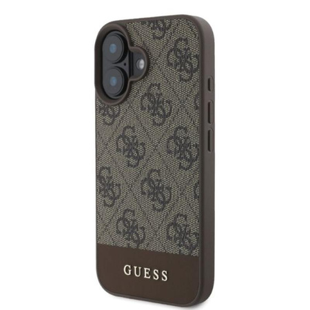 Guess 4G Bottom Stripe - Etui iPhone 16 (brązowy)