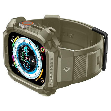Spigen Rugged Armor Pro - Pasek z obudową do Apple Watch Ultra 49 mm (Vintage Khaki)