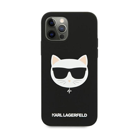 Karl Lagerfeld Choupette Head Silicone - Etui iPhone 12 Pro Max (czarny)