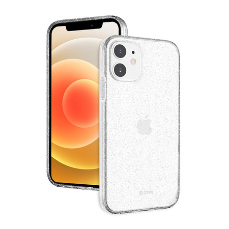 Crong Glitter Case - Etui iPhone 12 / iPhone 12 Pro (przezroczysty/srebrny)