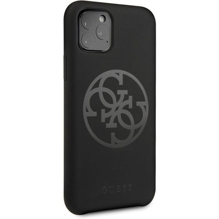 Guess Silicone 4G Tone to Tone - Etui iPhone 11 Pro (Black)