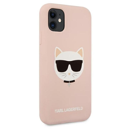 Karl Lagerfeld Choupette Head Silicone - Etui iPhone 11 (różowy)