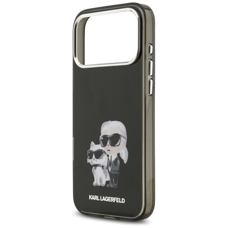 Karl Lagerfeld IML Aquarelle Karl & Choupette & Logo MagSafe - Etui iPhone 17 Pro Max (czarny)
