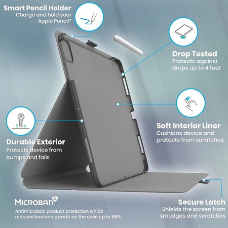 Speck Balance Folio – Etui iPad Air 11” M3 (2025) / M2 (2024) / iPad Air 10.9” (5-4 gen.) (2022-2020) / iPad Pro 11" (2022-2018) (Black)