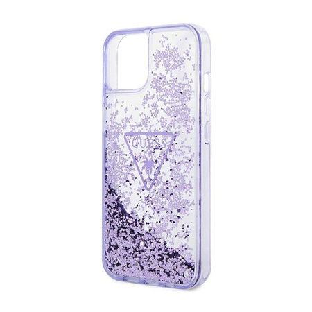 Guess Liquid Glitter Triangle Logo Case – Etui iPhone 14 Plus (fioletowy)