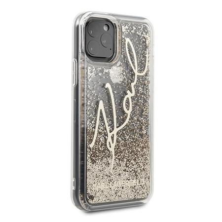 Karl Lagerfeld Signature Glitter Case - Etui iPhone 11 Pro (Gold)