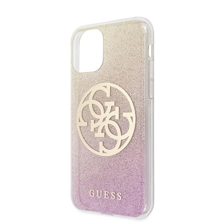Guess Gradient Circle Glitter 4G - Etui iPhone 11 Pro (Gold/Pink)