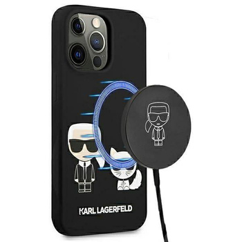 Karl Lagerfeld Slilicone Karl & Choupette Magsafe - Etui iPhone 13 Pro Max (czarny)