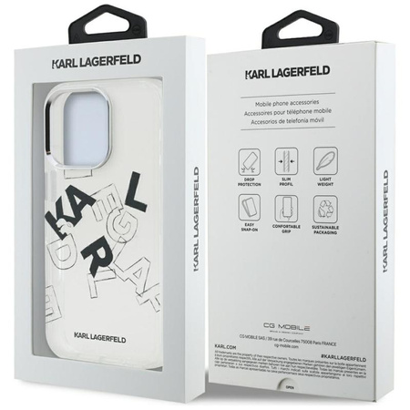 Karl Lagerfeld IML Sketched Graphic - Etui iPhone 16 Pro Max (przezroczysty)