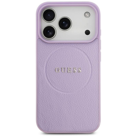 Guess Grained Ring MagSafe - Etui iPhone 17 Pro (fioletowy)