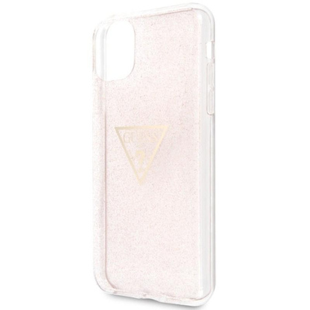 Guess Solid Glitter Triangle - Etui iPhone 11 Pro Max (Pink)