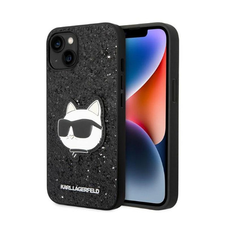 Karl Lagerfeld NFT Glitter Choupette Patch - Etui iPhone 14 Plus (czarny)