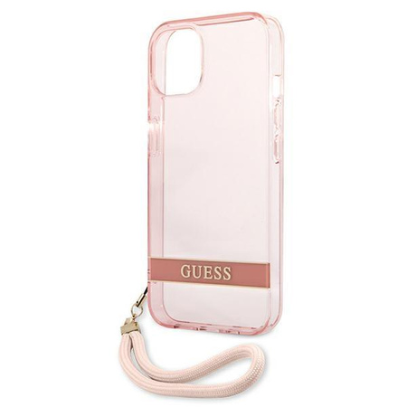 Guess Translucent Strap - Etui iPhone 13 (różowy)