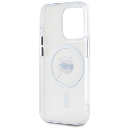 Karl Lagerfeld IML Metal Karl Head MagSafe - Etui do iPhone 15 Pro Max (biały)