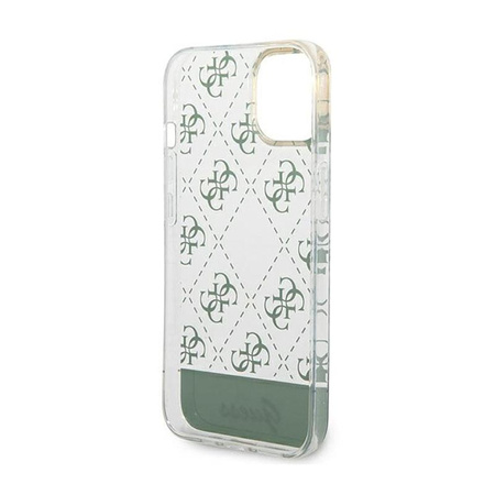Guess 4G Stripe Script Logo Electroplated Pattern – Etui iPhone 14 (khaki)