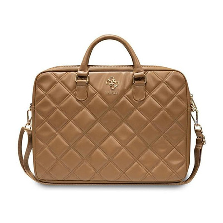 Guess Quilted 4G Computer Bag - Torba na notebooka 15" / 16" (brązowy)