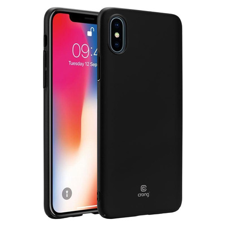 Crong Smooth Skin - Etui iPhone Xs / X (czarny)