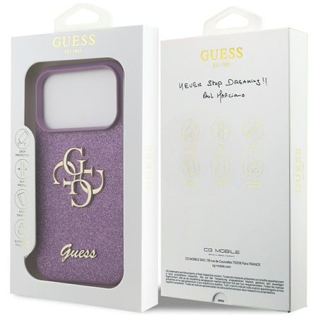 Guess Fixed Glitter Big 4G - Etui iPhone 17 Pro (liliowy)