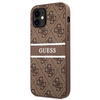 Guess 4G Printed Stripe - Etui iPhone 12 mini (brązowy)