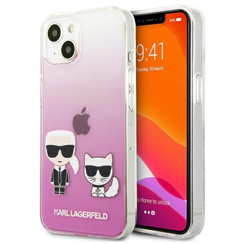 Karl Lagerfeld Ikonik & Choupette - Etui iPhone 13 Mini (różowy)