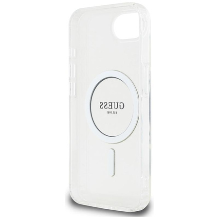 Guess IML Glitter Circle MagSafe - Etui do iPhone 16e (przezroczysty)