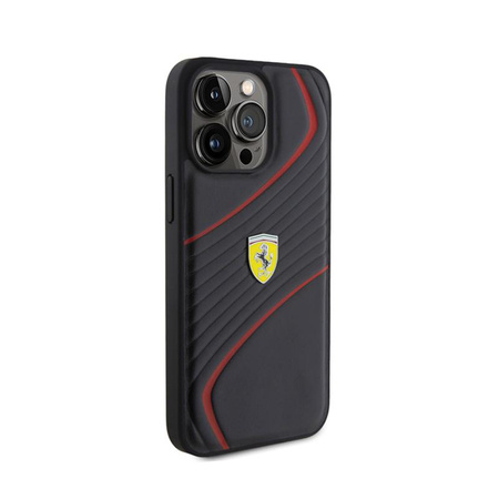 Ferrari Twist Metal Logo - Etui iPhone 15 Pro Max (czarny)