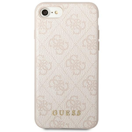 Guess 4G Metal Gold Logo – Etui iPhone SE 2022 / SE 2020 / 8 / 7 (różowy)