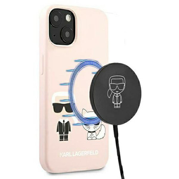 Karl Lagerfeld Slilicone Karl & Choupette Magsafe - Etui iPhone 13 (różowy)