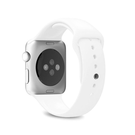 PURO ICON - Elastyczny pasek sportowy do Apple Watch 38/40/41 mm (S/M & M/L) (biały)
