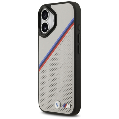 BMW M Tricolor Metal Logo MagSafe - Etui iPhone 17 (szary)