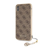 Guess 4G Charms Collection - Etui iPhone Xs Max z zawieszką (brązowy)