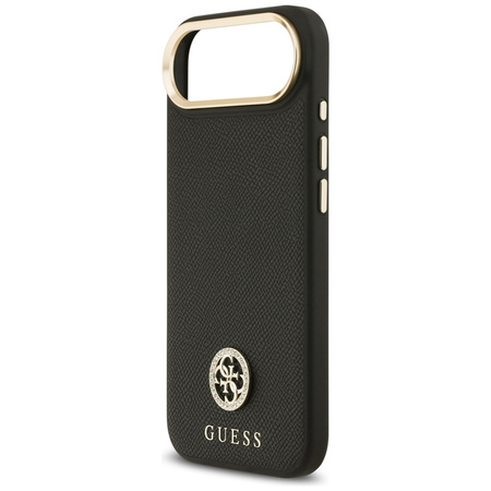 Guess Grained Strass Logo MagSafe - Etui iPhone Air (czarny)
