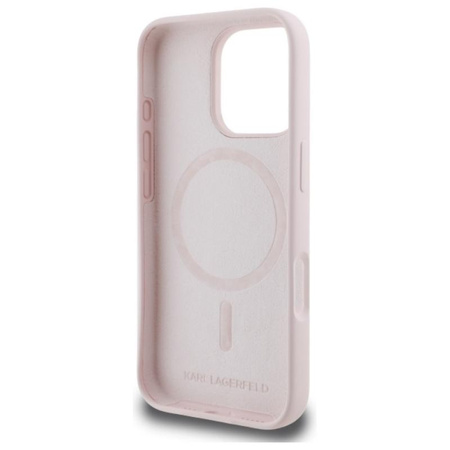 Karl Lagerfeld Silicone Double Heads Print MagSafe - Etui iPhone 16 Pro Max (różowy)