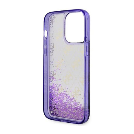 Guess Liquid Glitter Transculent 4G - Etui iPhone 14 Pro Max (Purpurowy)
