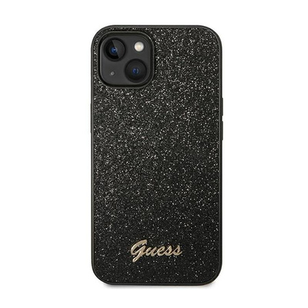 Guess Glitter Flakes Metal Logo Case – Etui iPhone 14 (czarny)