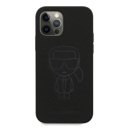 Karl Lagerfeld Silicone Ikonik Outline - Etui iPhone 12 / iPhone 12 Pro (czarny)