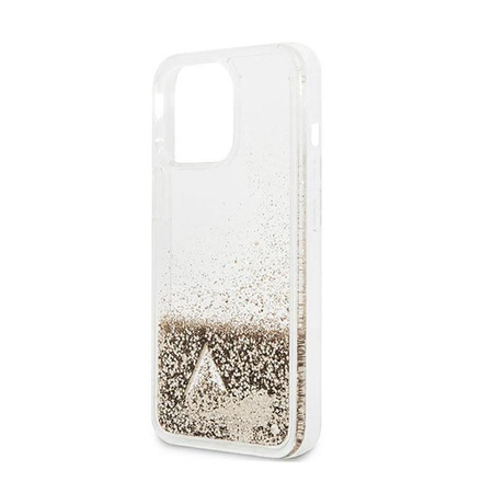 Guess Liquid Glitter Charms - Etui iPhone 13 Pro Max (złoty)
