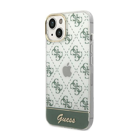 Guess 4G Stripe Script Logo Electroplated Pattern – Etui iPhone 14 (khaki)