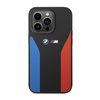 BMW Silicone Blue&Red Stripes M Collection - Etui iPhone 14 Pro (czarny)