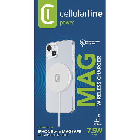 Cellularline Mag Wireless Charger - Ładowarka bezprzewodowa indukcyjna MagSafe (biały)