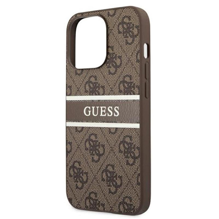 Guess 4G Printed Stripe - Etui iPhone 13 Pro (brązowy)