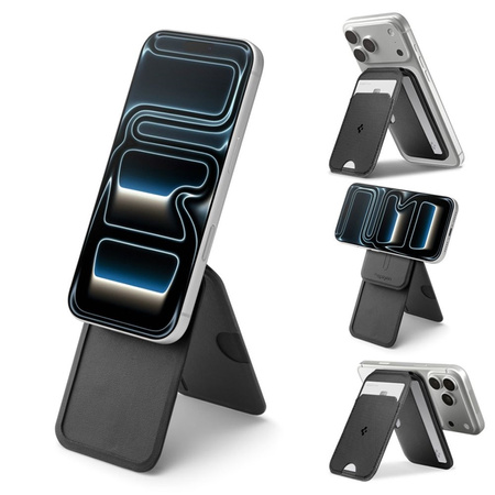 Spigen S314-2 Slim Fold Tripod MagSafe - Portfel magnetyczny z funkcją standu (Czarny)