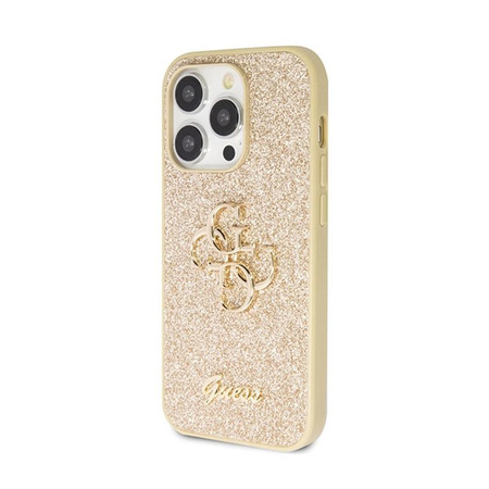 Guess Glitter Script Big 4G - Etui iPhone 14 Pro Max (złoty)