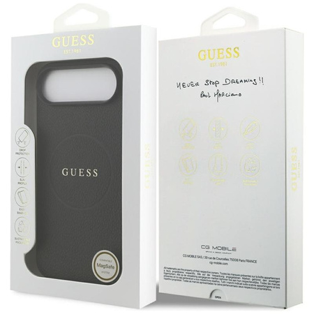 Guess Grained Ring MagSafe - Etui iPhone Air (czarny)