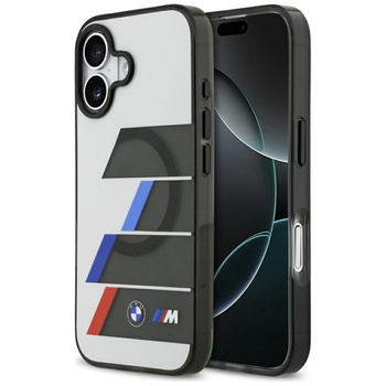 BMW M IML Metal Buttons Tricolor Lines MagSafe - Etui iPhone 17 (antracyt)