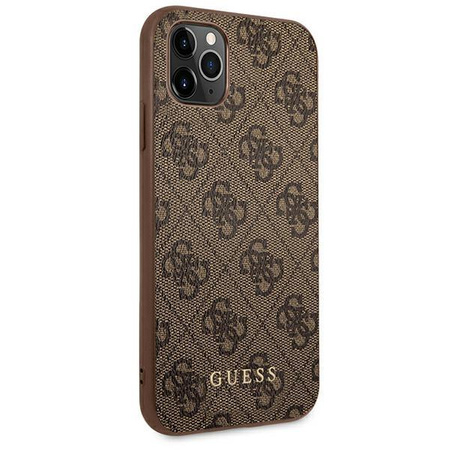 Guess 4G Metal Gold Logo – Etui iPhone 11 Pro (brązowy)