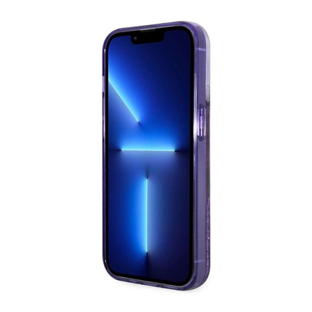 Guess Liquid Glitter Transculent 4G - Etui iPhone 14 Pro (Purpurowy)