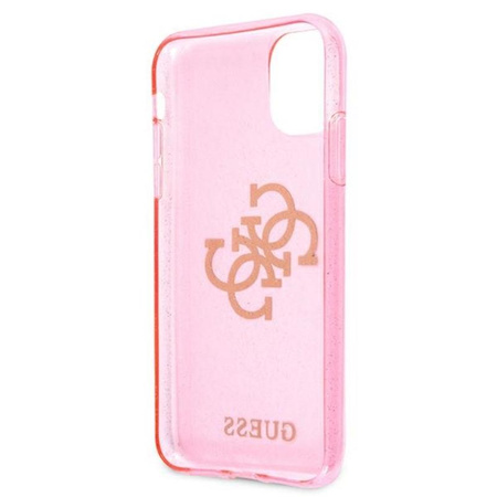 Guess Glitter 4G Big Logo - Etui iPhone 11 (różowy)