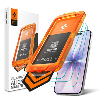 Spigen Glas.tR AlignMaster Slim 3-Pack - Szkło hartowane do Apple iPhone 17 (3 sztuki)